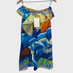 Ulla Johnson NWT Abstract Art Shara Hughes Nora Tuck Midi Skirt Size 4